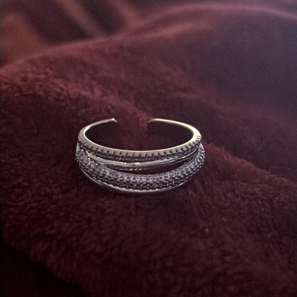 Vintage Jewelry - Silver tone stacked double layer Ring